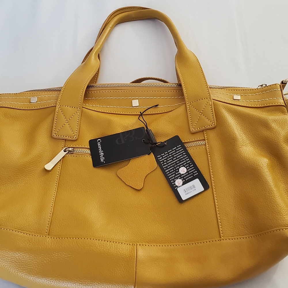 Mustard Genuine Leather Weekender